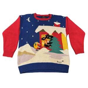 Large Raquels Collection 3D Santa Christmas Sweater Holiday Novelty Pullover